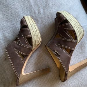 Coach brown espadrille sandals